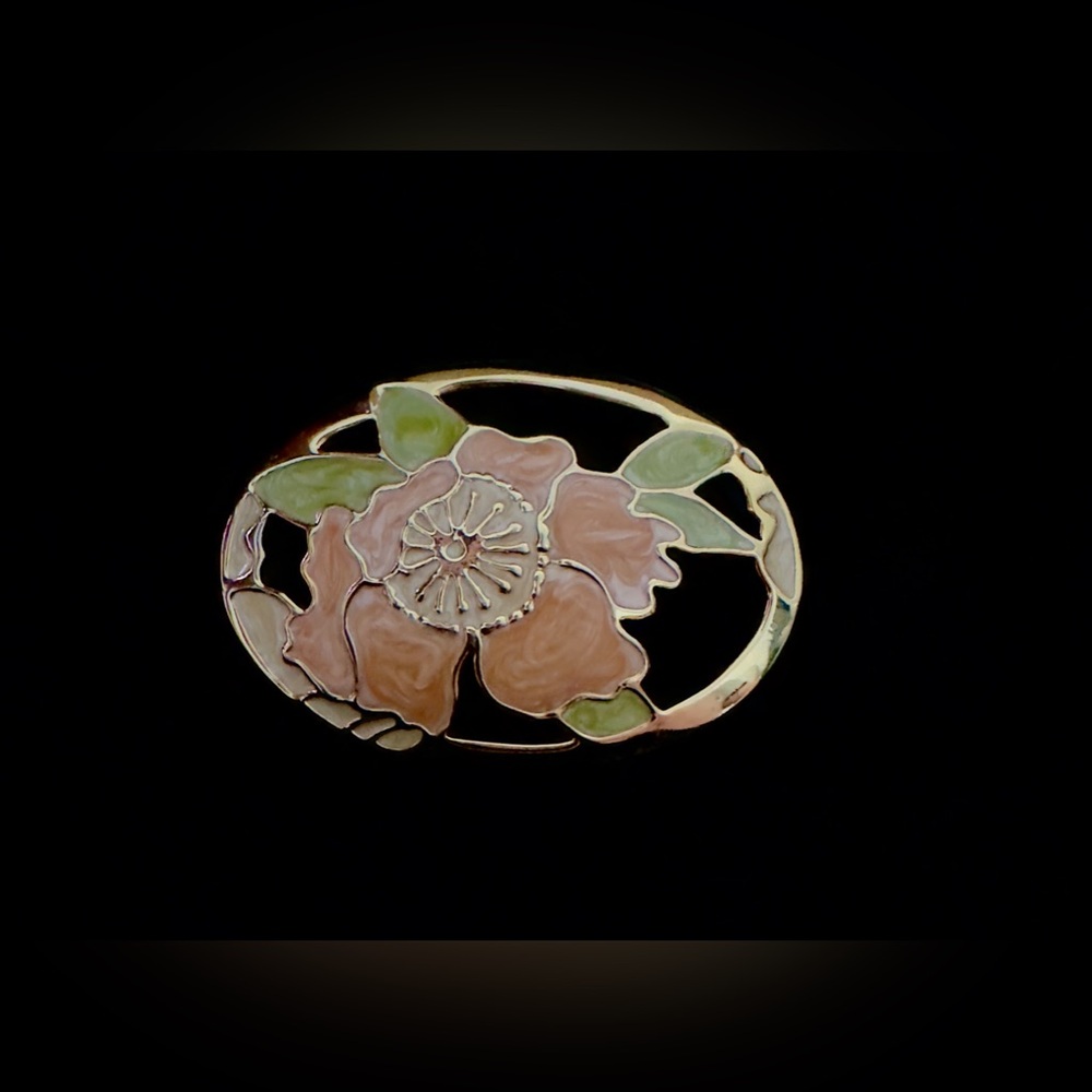 Vintage orange Flower brooch